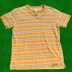 URBAN OUTFITTERS STRIPED BUTTON T-SHIRT